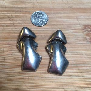 Silver puzzle earrings